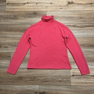 Women's Gene Meyer Turtleneck Sweater SZ Large 100% Cashmere Knit Pink Soft Cozy